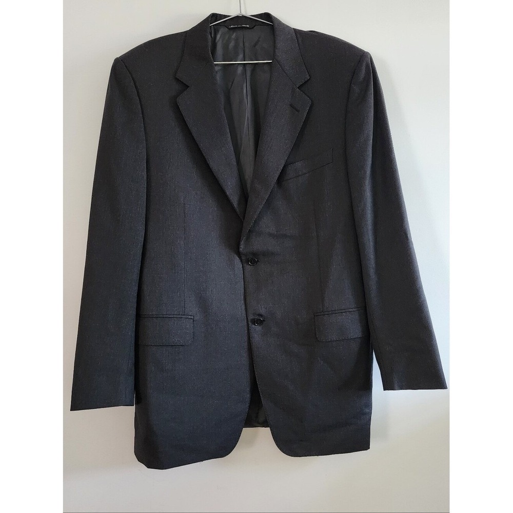 Canali Blazer Mens XL/44L (54L) Charcoal Grey Italian Wool Luxury Professional